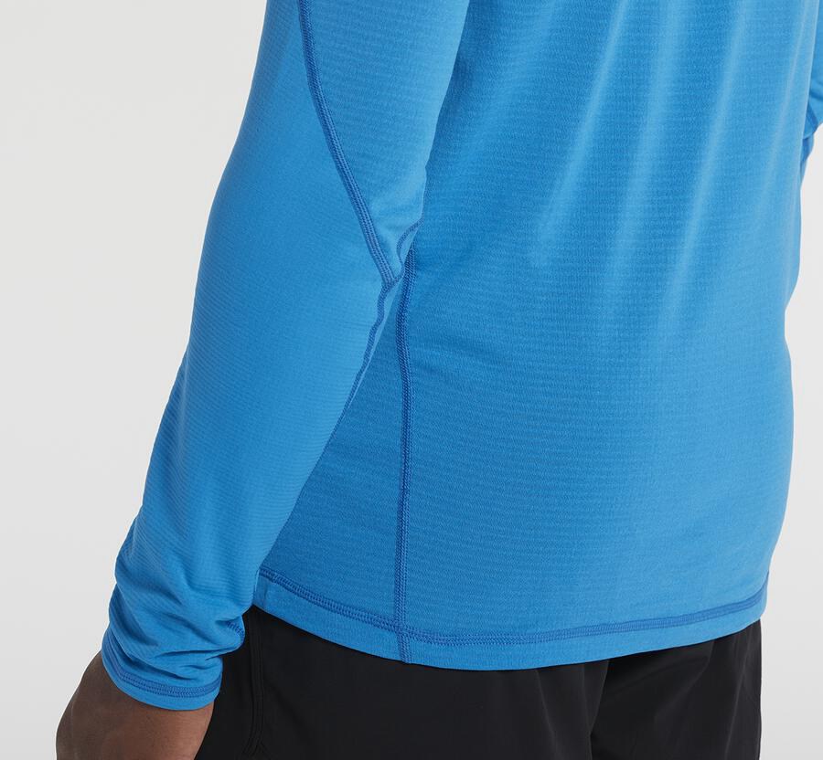 Hoka One One Top Herre - 1/2 Zip Midlayer - Blå - 521807OVC